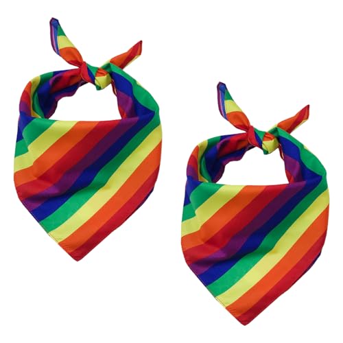 2 Stück Pride Outfit Regenbogen Bandana,Outfit Damen Accessoires,Rainbow Haarschmuck Haarband,Halstuch Haarbänder,für Gay Dance Clothes,Friends Bekleidungen Accessories,Christopher Street Day Zubehör