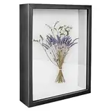 Bilderrahmen 27x22cm Bilderrahmen Tief Holzobjekt Rahmen zum 3D Füllen Bilderrahmen Tiefe Box mit Glasscheibe für Wandbehang oder Desktop Familienerinnerungsgeschenke(Innenrahmen 24,5x19,5 cm)
