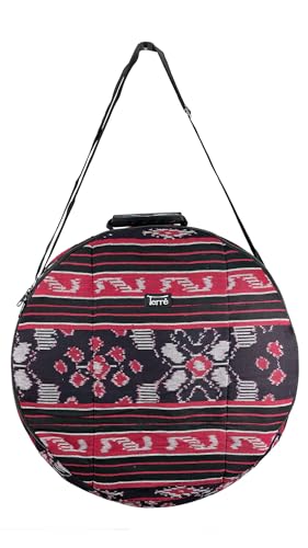 Shamandrum Tasche aus Ikat Farbig Ø 50 cm für Schamanentrommel Rahmentrommel - im MYSEVENDO Set - Rund Ritual Drum Trageriemen