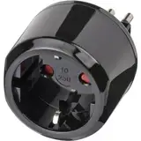 Brennenstuhl Reisestecker/Reiseadapter (Reise-Steckdosenadapter für: Italien Steckdose und Euro Stecker) schwarz