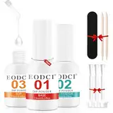 Eodci 3Pcs Dip-Pulver System Essentials Kit, 15 ml Dipping Powder Nagel Starter mit Base/Top Coat/Activator/ Liquid Manicure Starter Set für Heimwerker & Salon