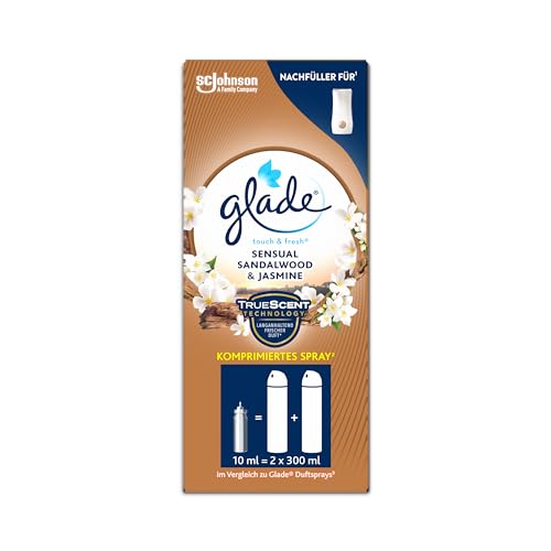 Glade Touch & Fresh (Brise One Touch) Nachfüller, Lufterfrischer Minispray, Sandalwood & Jasmine, 1er Pack (1 x 10 ml)