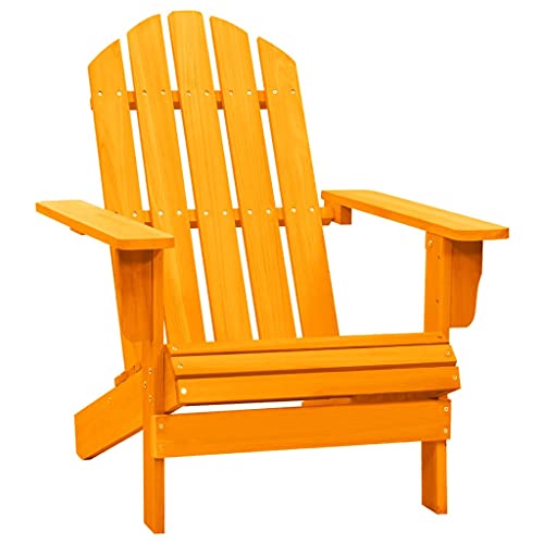 TEKEET Home Hardware Adirondack Bürostuhl für den Garten, massives Tannenholz, Orange