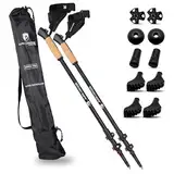 ALPIN LOACKER Leichte Nordic Walking Stöcke Damen und Herren I Ergonomisch und Ultraleicht I Nordic Walking Teleskop, rot