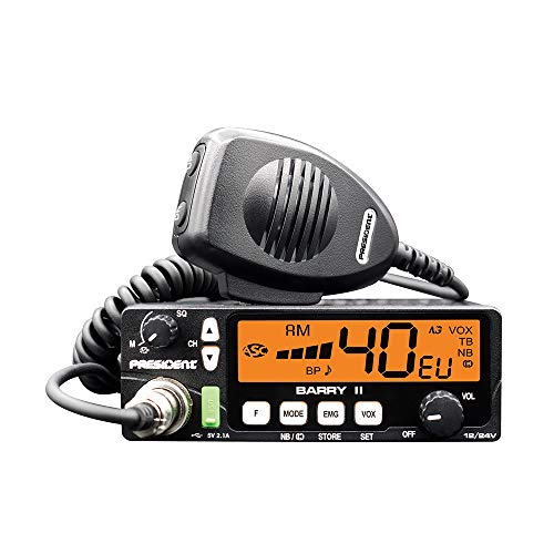 Radio CB President BARRY II ASC AM / FM, Roger Beep, NB, ANL, Port USB, VOX, 12 V / 24 V.
