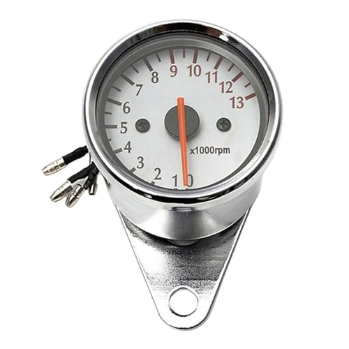 Suphyee Tachometer für Motorräder, Tachometeranzeige,Vintage-Motorrad-Cluster-Zeigertyp aus Metall, LED-Hintergrundbeleuchtung - Hochpräzises Motorrad-modifiziertes Zubehör, 1,3/16.000 U/min