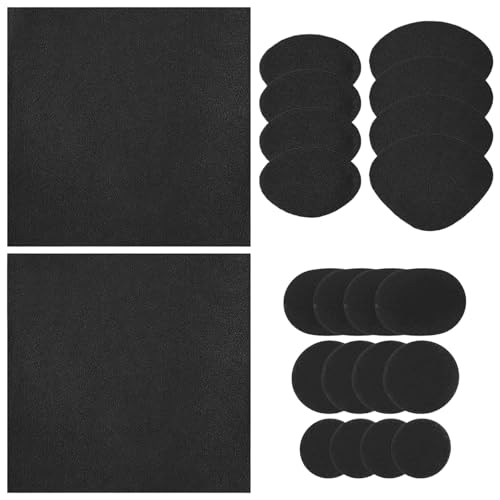 Schuhabsatz Reparatur Patches, 22 Stück Patch Set für Schuhlöcher, Selbstklebenden Fersenflicken, Nylon Reparatur Patches für Lederschuhe, Stoffschuhe (Schwarz, Quadratische, Rautenförmige, Ovale)