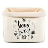 Xuniea Brotkorb Home Sweet Home Geschenk zum Umzug oder Auszug Brötchenkorb Einzugsgeschenk Brottasche Geschenkidee zum Einzug Brotkorb aus Stoff (Weiß)