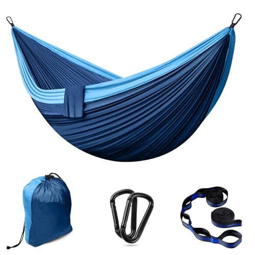Hängematte Outdoor Camping Hängematten 2 Personen 300 x 200 cm Ultraleicht Tragbar Reise Hängematte bis 300 kg Tragfähigkeit Garten Strand Doppelhängematte Fallschirm Nylon Atmungsaktiv Hammock