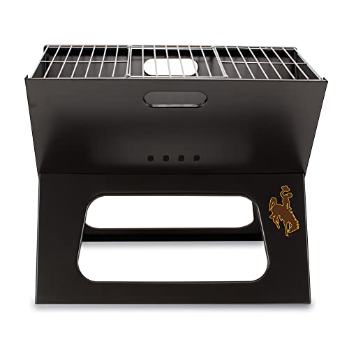 PICNIC TIME NCAA Wyoming Cowboys X-Grill Tragbarer Grill - Camping Grill - Kleiner Holzkohlegrill für Heckklappe