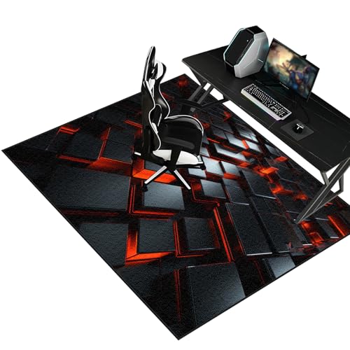 Bodenschutzmatte Gaming bürostuhl Teppich Unterlage, Schutzmatte für Teppichböden, Gaming Stuhl Unterlage Bürostuhlunterlage Schreibtischstuhl Unterlage Bodenmatte Stuhlunterlage 120 x 140 cm