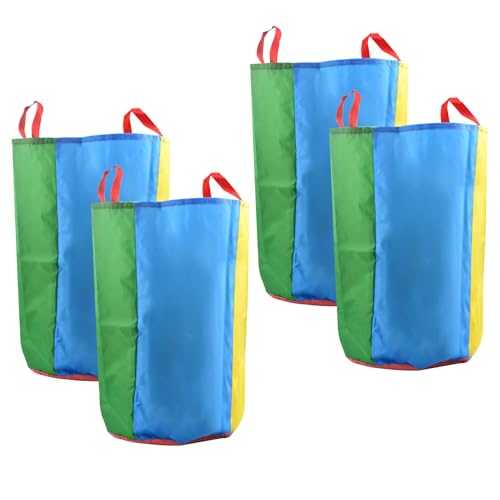heavenlife 4 Stück Kartoffelsack Renntaschen, Doppellagige Spring-Renntaschen für Kinder Erwachsene, Bunte Sprungsäcke für Familienaktivitäten Geburtstagsparty Hinterhof-Picknick, 50x70cm