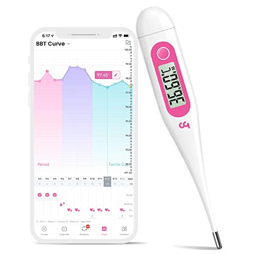 Femometer Vinca Lite Basalthermometer, Digitales Fruchtbarkeitsthermometer Fruchtbarkeitsmonitor für Eisprung Zykluskontrolle, kein Bluetooth, Rosa