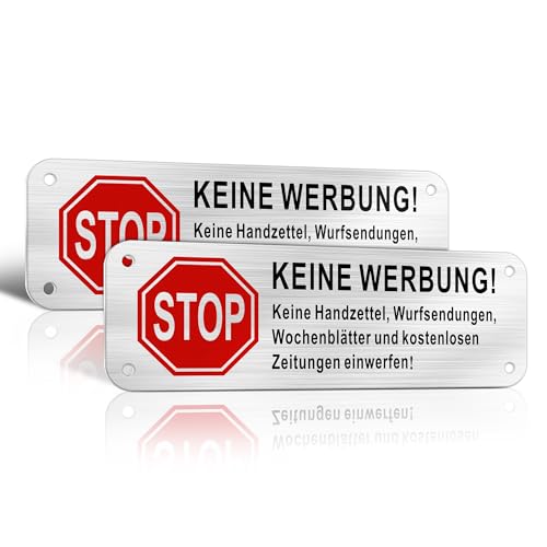 TAKULA Briefkastenschild-Keine Werbung Aufkleber-15 * 5CM Aufkleber Keine Werbung Kostenlose Zeitung,Bitte Keine Werbung Schild Keine Werbung|Pack of 2