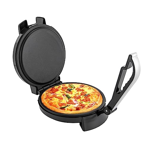 Donened - Roti Maker, 1200W Elektrische Edelstahl Doppelseitige Heizung Tortilla Maker, Maismehl Presse, Antihaftbeschichtung, Temperaturregelung, für Tortillas, Tacos, Quesadilla, Silvery