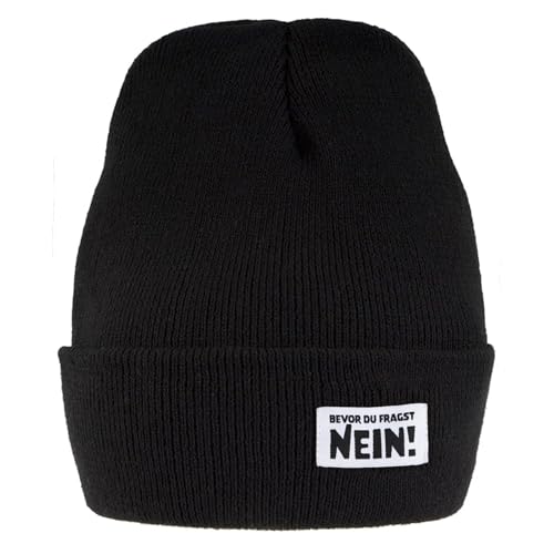 MEJOSER Beanie Mütze Schwarz Strickmütze Wintermütze Mütze Winter Herbst für Herren Junge Damen Lustige Mütze mit Sprüche (DE/NL/SE/PL, Alphanumerisch, Einheitsgröße, Nein)