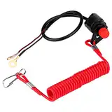 Hlyjoon Not-Ausschalter, 12 V, On/Off, Sicherheitskontrolle, aus Kunststoff, Schwarz + Rot, Druckschalter für Lenker, für Motorrad, Boot, ATV