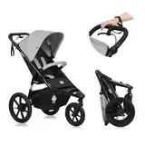 LIONELO AZURA Jogging-Kinderwagen von 6 Monaten bis 22 kg Dreirad-Jogging-Kinderwagen Verstellbare Rückenlehne in eine Liegeposition Große Lufträder Vollständige Stoßdämpfung XXL-Verdeck