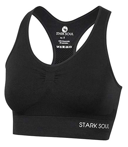 STARK SOUL Bra Light Support - Sport BH doppellagig für Damen - schwarz - Größe M