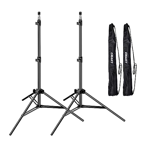 EMART 210cm Lichtstativ Stabil Lampenstativ Aluminium-Stativständer Licht Stativ tragbares Beleuchtungsstativ 5 kg Traglast, 1/4 Zoll Schraube Light Stand für Studio Kits, Softbox, 2 Stück