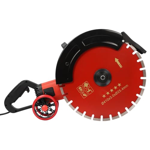 Betonsäge mit 410mm Diamanttrennscheibe 3000RPM Steinschneidemaschine 5800W Mauernutfräse Schlitzfräse Steinschneider Sich Schneiden Stein Beton Granit Rotem Ziegelstein Keramik Betonböden Asphalt
