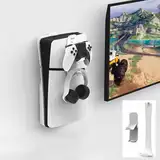 PS5 Slim Standfuß, PS5 Slim Ständer, PS5 Slim Halterung, Stahl Wandhalterung für PS5 Slim, Stabile Metall Wandhalterung für PS5 Slim Mit Controller Halter für Kopfhörer Aufhänger