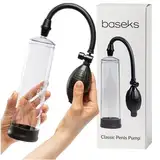 Baseks Classic Penispumpe 24 cm - Manuelle Penis Pumpe für eine extra volle und starke Erektion - Vakuumpumpe für Den Mann - Vakuumpumpe zur Penis Vergrößerung - Klar