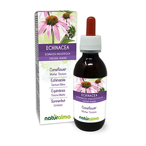 Sonnenhut (Echinacea angustifolia) Wurzeln Alkoholfreier Urtinktur Naturalma - Flüssig-Extrakt Tropfen 120 ml - Nahrungsergänzungsmittel - Veganer