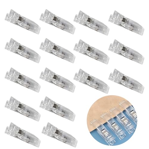 10 Clips zum Nähen von Stoffen, Clips zum Nähen, Plastikclips zum Nähen von gehäkelten Quilts, Clips zum Sticken von Quilts, Clips zum Nähen von Tailor Craft Hangings (Transparente Farbe)