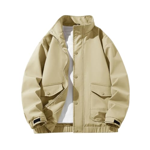 SRZYMJ Mantel Herren Lang Weiß Winterjacke Lang Warm Übergangsjacke Outdoorjacke Jacke Mit Kapuze Softshelljacke Schwarz Steppweste Leicht Beige Funktionsjacke Parka Schwarz Sportjacke Freizeitjacke