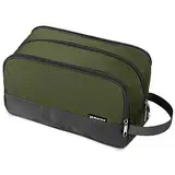 WANDF Kulturbeutel Herren Rucksack Damen Kosmetiktasche Waschtasche für Männer & Frauen in Premium Qualität (A - Armee - Grün)
