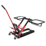 Wiltec Hydraulik-Heber 3 in 1, Motorradheber bis 300 kg, Quad Hebebühne Hubhöhe bis 53 cm, Mobile Hebebühne für ATV, Rasenmäher, Motorräder