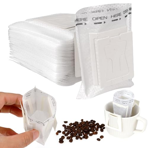 50 Stück Drip Coffee Bag Tragbare Kaffee Papier Filter KaffeeFilter Einweg Kaffee Tee Drip Filtertüten mit hängenden Ohr Filtertüten Kaffee Filter für Tassen Home Office Camping Reisen