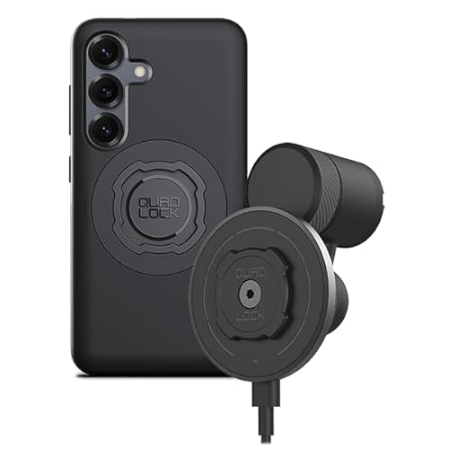 QUAD LOCK Lüftung Handyhalterung fürs Auto mit MAG-Kabelloser Ladekopf V2 und MAG-Hülle für Galaxy S25