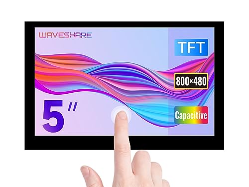 Waveshare 5inch Capacitive 5-Points Touch Display Compatible with Raspberry Pi, Support 800×480 Resolution with DSI Interface Low Power Consumption 5Zoll Mini Bildschirm