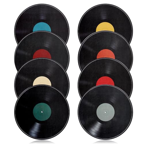 8 Stück Schallplatten Dekoration Wand,PVC Vinyl-Schallplatten,Wand Deko, Abdichtung Retro Deko für Dekoration von Bars,Café,Zuhause,Party