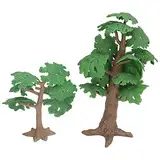 Srliya Künstliche Baumsimulation Mini-Miniatur-Landschaftsmodell-Dekorationsspielzeug, Lebensechtes Design für Zug- und Architekturmodelle, Mittlerer Baum 6,3 Zoll und Großer Baum 9,8