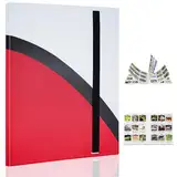 Nuxarkp Rot-Weißer 9-Pocket-Sammelkarten album, 396 Taschen - Premium-Sammelalbum für Standardkarten, seitlich ladbar für MTG, TCG, Sportkarten und mehr