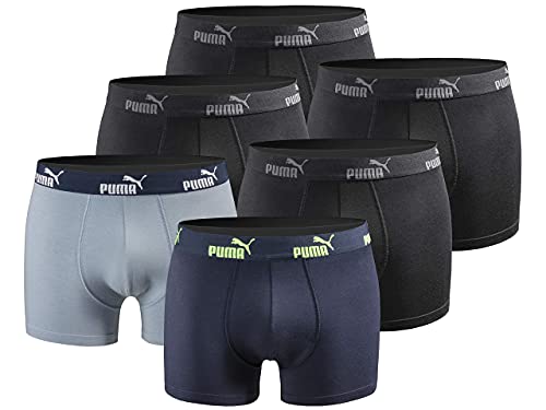 PUMA Herren Boxershort Limited Statement Edition 6er Pack - Black-Navy-Blue New - Gr. L