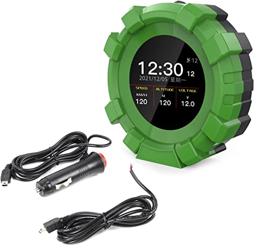 GPS Neigungsmesser Offroad Auto - OURANTOOLS DC 10V-30V kfz Neigungsmesser MPH/KMH Multifunktions Digitaler Tachometer mit Mehrsprachige Funktionen für Jeep,SUV und Tourenwagen (Green)