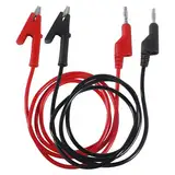 AEDIKO Multimeter Test Leads 4mm Banana Plug to Alligator Clip Cable 1M Crocodile Wire Test Cable for Digital Multimeter Electrical Testing Red and Black