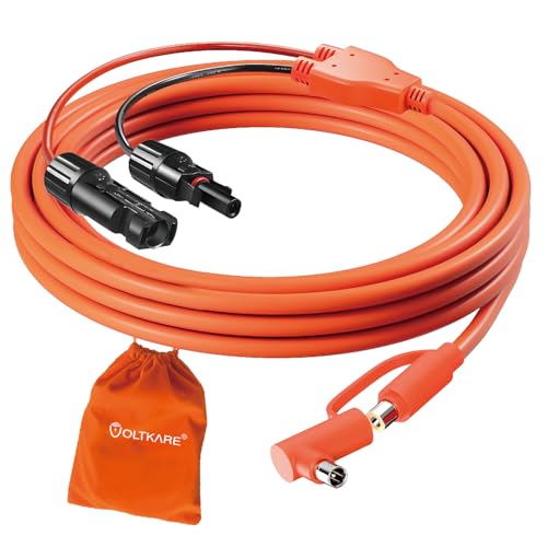 VOLTKARE 2,5 m Solaranschluss auf DC7909 + 8020 Ladekabel – 12 AWG + 14 AWG Solarpanel-Verlängerungskabel für Jackery, BLUETTI, GRECELL, Goal Zero Yeti, Anker Portable Power Station