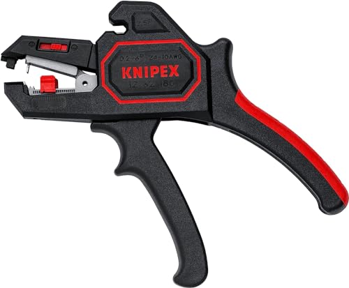 KNIPEX Automatische Abisolierzange, in Blister, 0,2-6 mm², Feinjustierung, einstellbarer Längenanschlag, Abisolierwerkzeug, Abisolierer, 12 62 180 SB