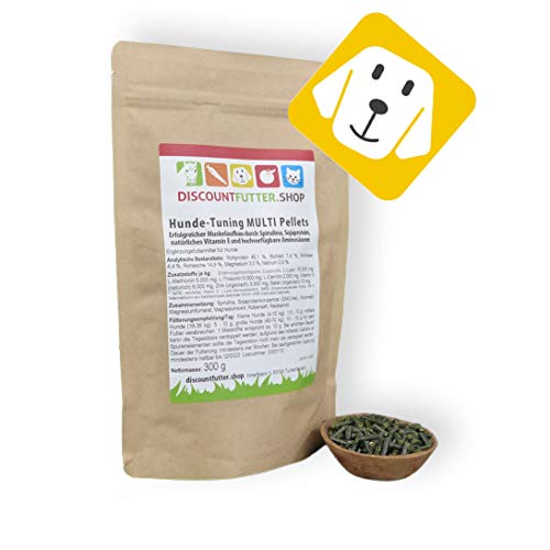 Hunde-Tuning MULTI Pellets (300g) Muskelaufbau mit hochwertigen Aminosäuren, Spirulina, Zink, Selen und Magnesium