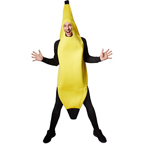 tectake dressforfun Kostüm Banane Bananenkostüm | Super lustiges, ärmelloses, längeres Oberteil | Stabiles Material | Cooles und ulkiges Kostüm (XL | Nr. 301627)