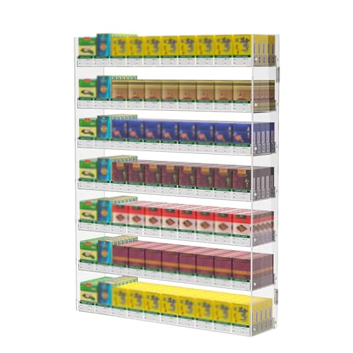 Generisch Transparente Verkaufsvitrine, Wandmontage und Thekenregale für Zigaretten und Streichholzschachteln, Schaukasten für den Laden, 50 x 6 x 51 cm, ideal für Markt- und Ladendisplays