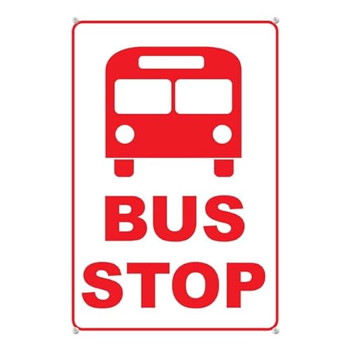 Horienteeon Hinweisschild für Bushaltestelle, Aluminium, Schulbuszone, Stoppschilder, Verkehrsschilder, nur Busse, Schild, Schulbushaltestelle, gelbes Parken für Schulbusse, 20 x 30 cm