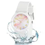 GUUMUXIN Kinderuhr Jungen Mädchen,Armbanduhr Analog,Quartz Uhr mit Kautschuk Wasserdicht Outdoor Sports