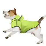 Hunde Regenmantel Kleine Hunde, Einstellbare Regenjacke Hund DQGHQME Hunderegenmantel 100% Wasserdicht, Regenjacken für Hunde Mit Kapuze, Reflektierende Regencape Hund, Ultraleicht Hunderegenjacke -S