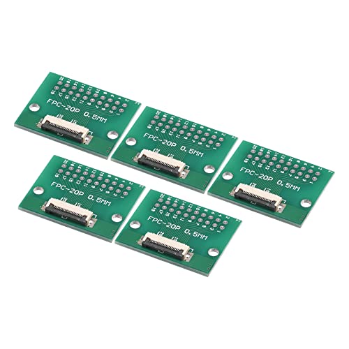 sourcing map 5 Stück FPC FFC PCB Konverter Steckerplatine 20P 0.5mm auf Buchsenseite 1mm Rückseit auf DIP 2.54 mm für LCD 3D Drucker DVD TV Laptop Audio